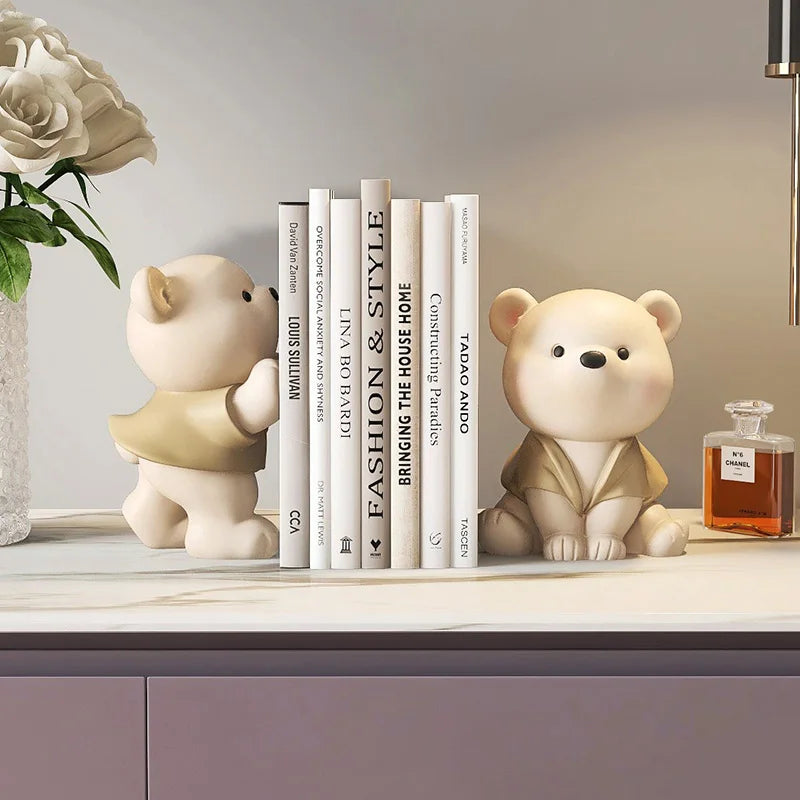 Suporte de Livros Urso Amigável – Conjunto com 2 Peças